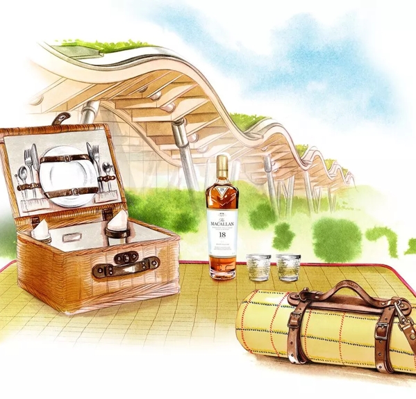 Illustration of The Macallan Lifestyle Collection Picnic Blanket