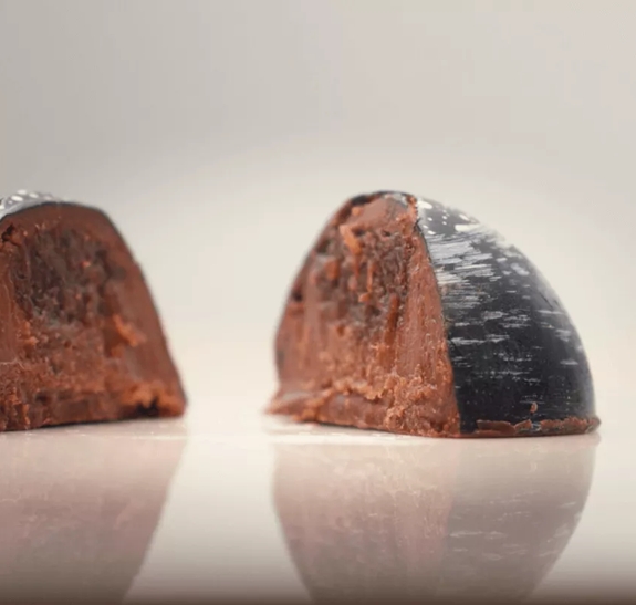 The Macallan Fine Cacao Chocolate Dome cut open