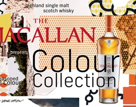 The Macallan Colour Collection key visual with bottle and textured background.