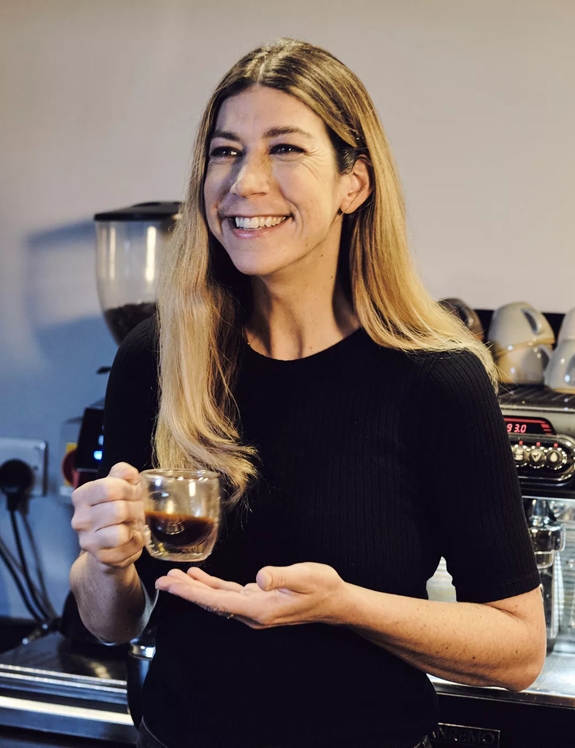 The Macallan Harmony II Andrea Holding Coffee Smiling