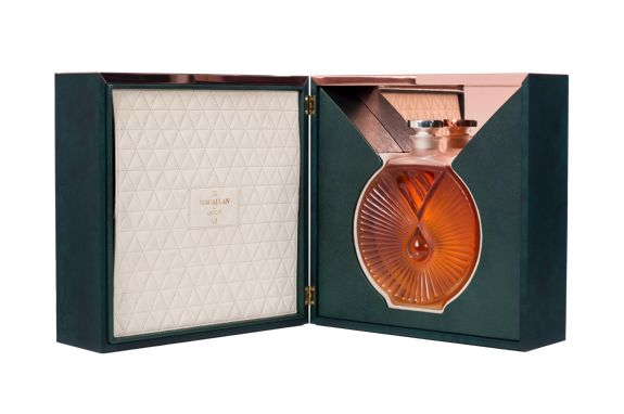the macallan 65 years old whisky bottle and box