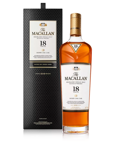 the macallan sherry oak 18 whisky bottle