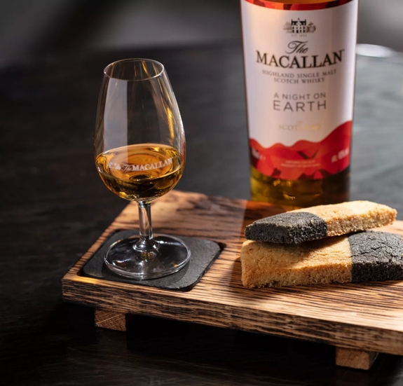 the macallan whisky bottle glass pairing with biscuits
