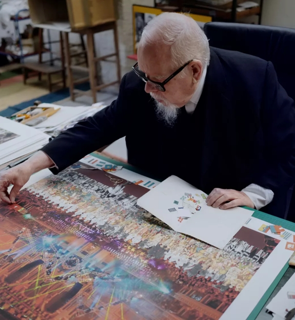 The Macallan Sir Peter Blake in studio with art