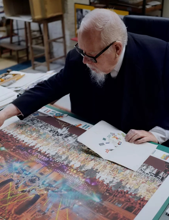 The Macallan Sir Peter Blake in studio with art