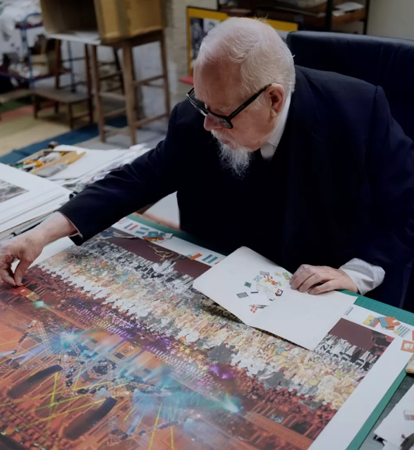 The Macallan Sir Peter Blake in studio with art