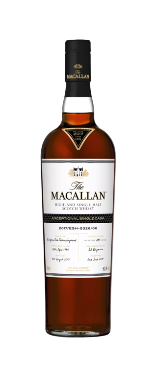 the macallan exceptional single cask whisky bottle