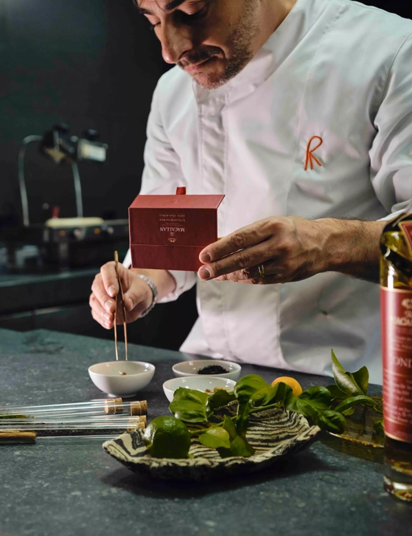 Distil Your World London Reading from Card While Cooking